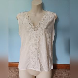 SHEIN Clasi Contrast Guipure Lace Tank Top